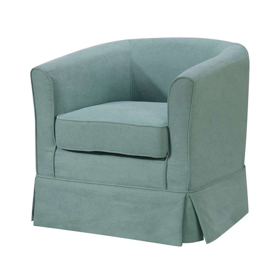 Lilola Home - Tucker Aquamarine Teal Woven Fabric Swivel Barrel Chair - 88869TL veiw 1