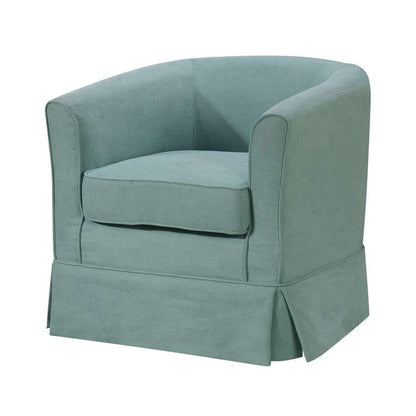 Lilola Home - Tucker Aquamarine Teal Woven Fabric Swivel Barrel Chair - 88869TL veiw 1