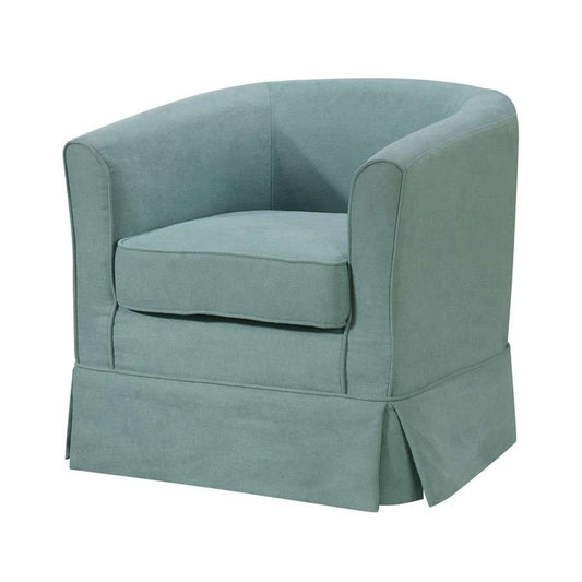 Lilola Home - Tucker Aquamarine Teal Woven Fabric Swivel Barrel Chair - 88869TL veiw 1