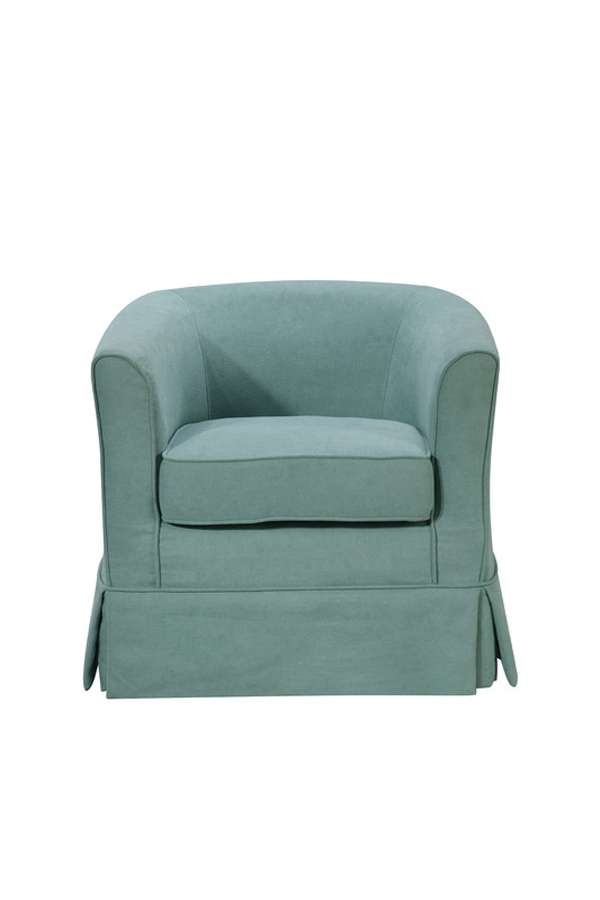 Lilola Home - Tucker Aquamarine Teal Woven Fabric Swivel Barrel Chair - 88869TL veiw 3
