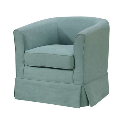 Lilola Home - Tucker Aquamarine Teal Woven Fabric Swivel Barrel Chair - 88869TL veiw 4