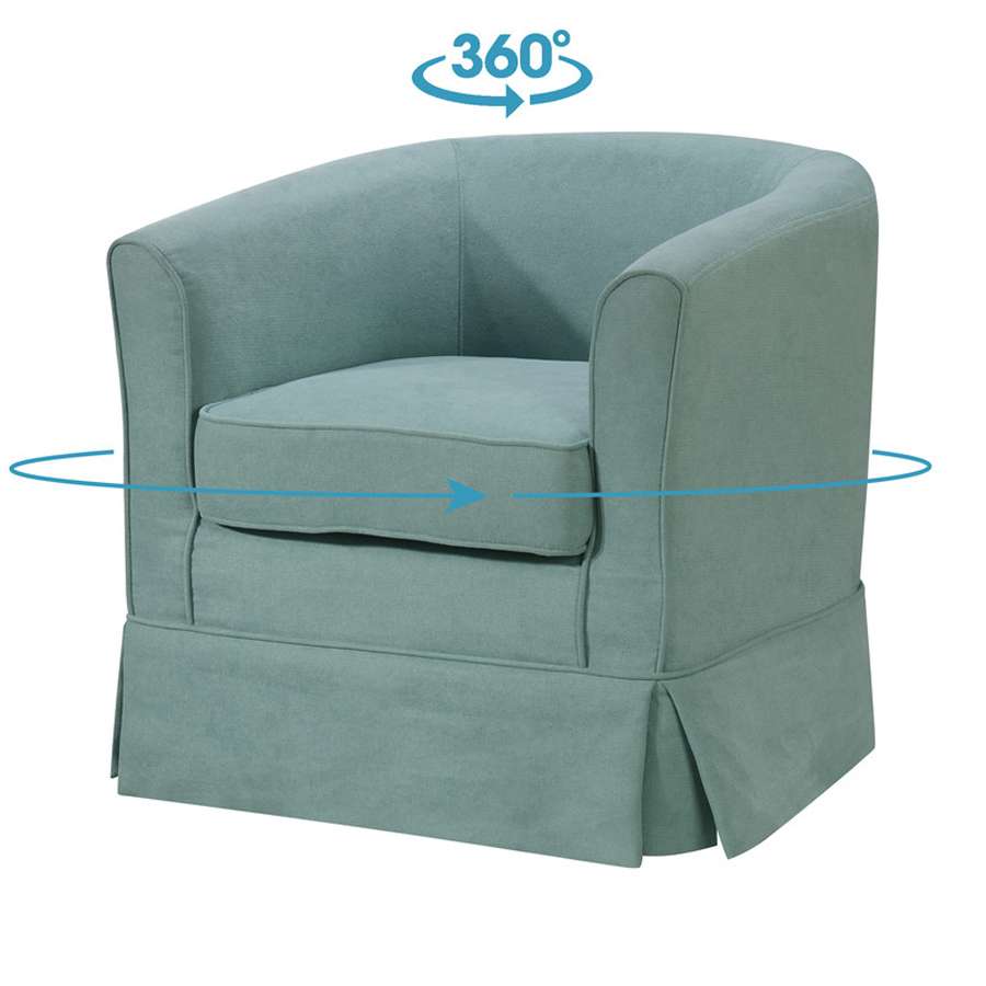Lilola Home - Tucker Aquamarine Teal Woven Fabric Swivel Barrel Chair - 88869TL veiw 5
