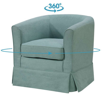 Lilola Home - Tucker Aquamarine Teal Woven Fabric Swivel Barrel Chair - 88869TL veiw 5
