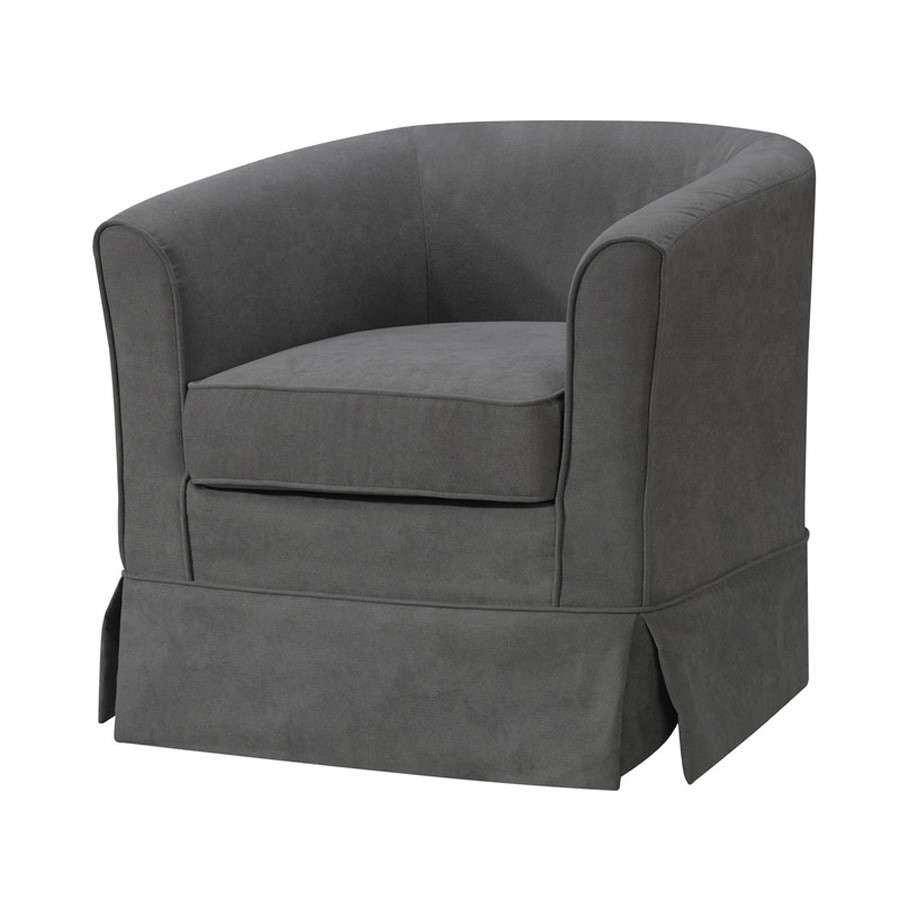 Lilola Home - Tucker Gray Woven Fabric Swivel Barrel Chair - 88869 veiw 1