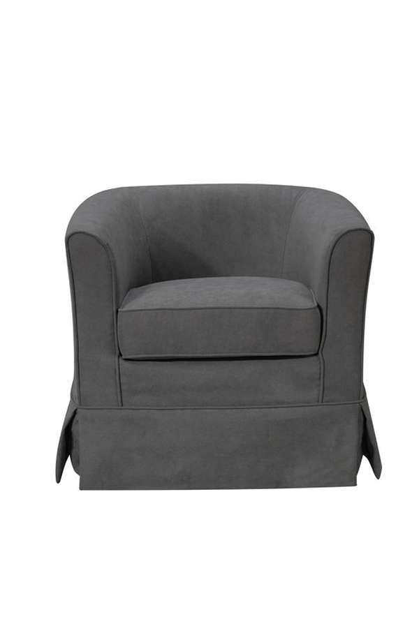 Lilola Home - Tucker Gray Woven Fabric Swivel Barrel Chair - 88869 veiw 3