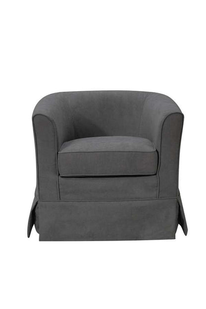 Lilola Home - Tucker Gray Woven Fabric Swivel Barrel Chair - 88869 veiw 3