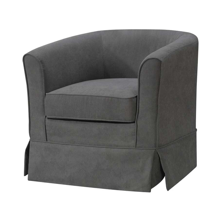 Lilola Home - Tucker Gray Woven Fabric Swivel Barrel Chair - 88869 veiw 4