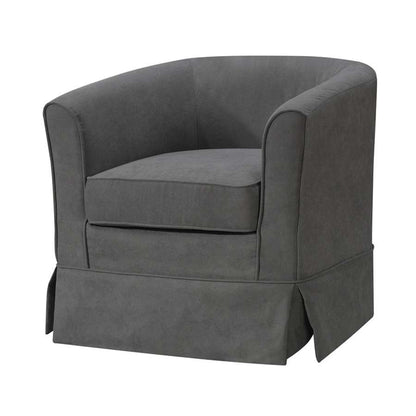 Lilola Home - Tucker Gray Woven Fabric Swivel Barrel Chair - 88869 veiw 4