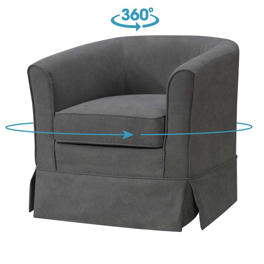 Lilola Home - Tucker Gray Woven Fabric Swivel Barrel Chair - 88869 veiw 5
