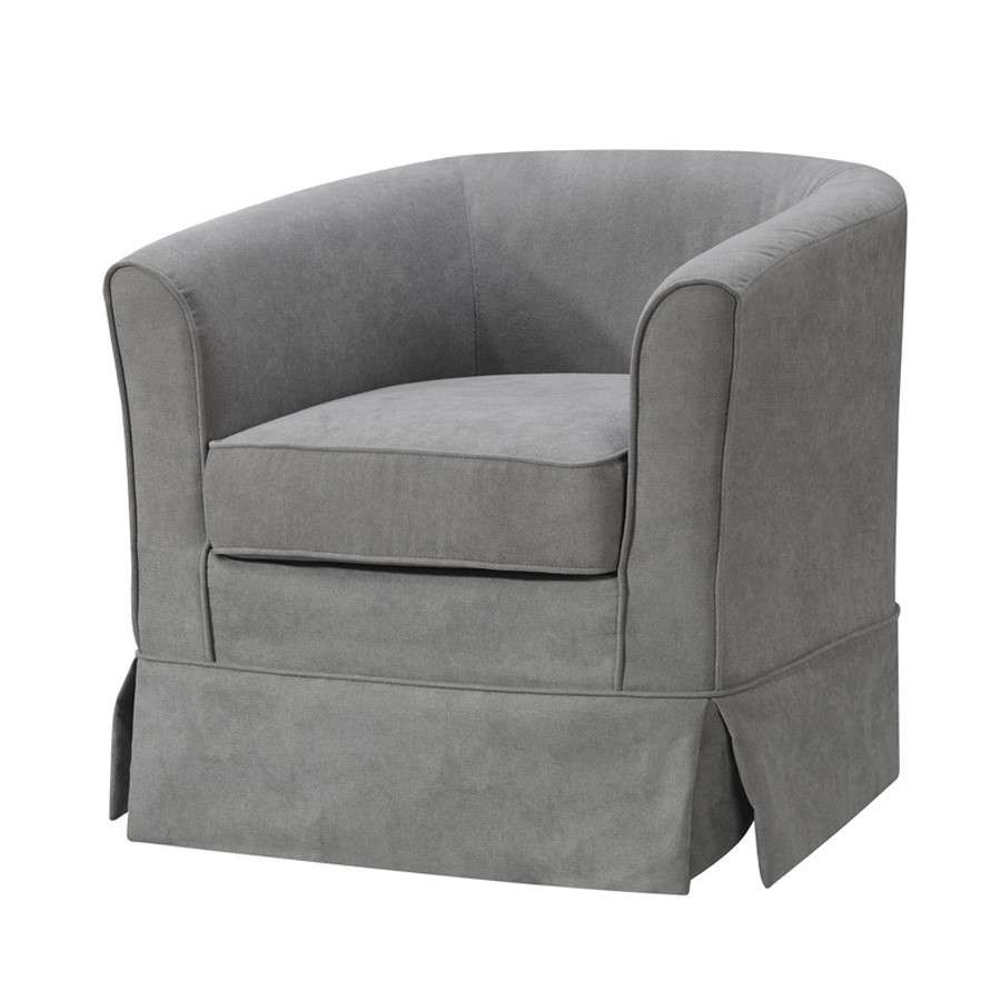 Lilola Home - Tucker Steel Gray Woven Fabric Swivel Barrel Chair - 88869MG veiw 1