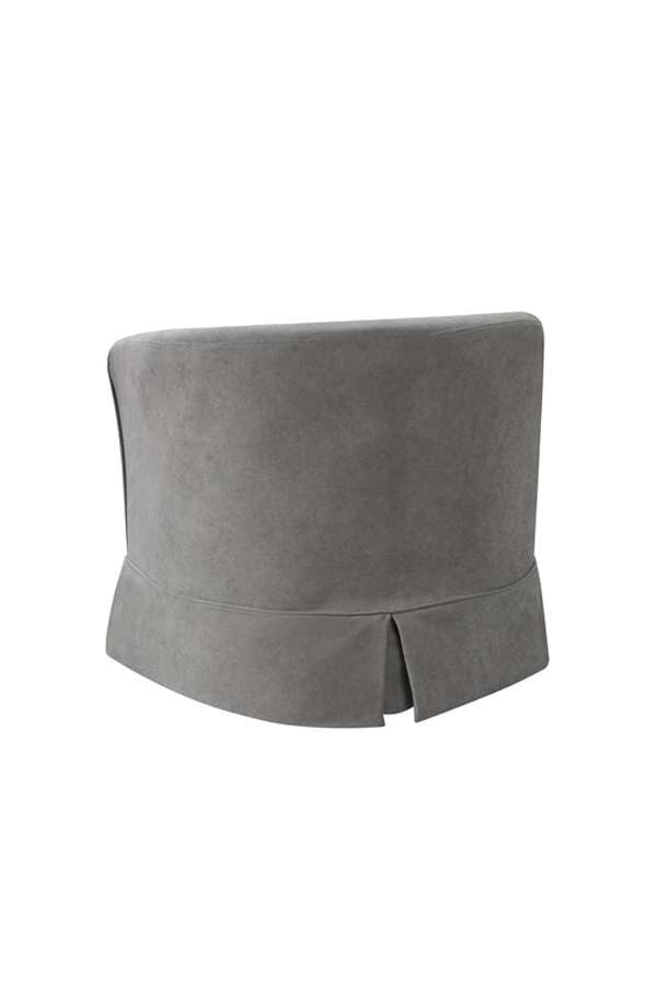 Lilola Home - Tucker Steel Gray Woven Fabric Swivel Barrel Chair - 88869MG veiw 2