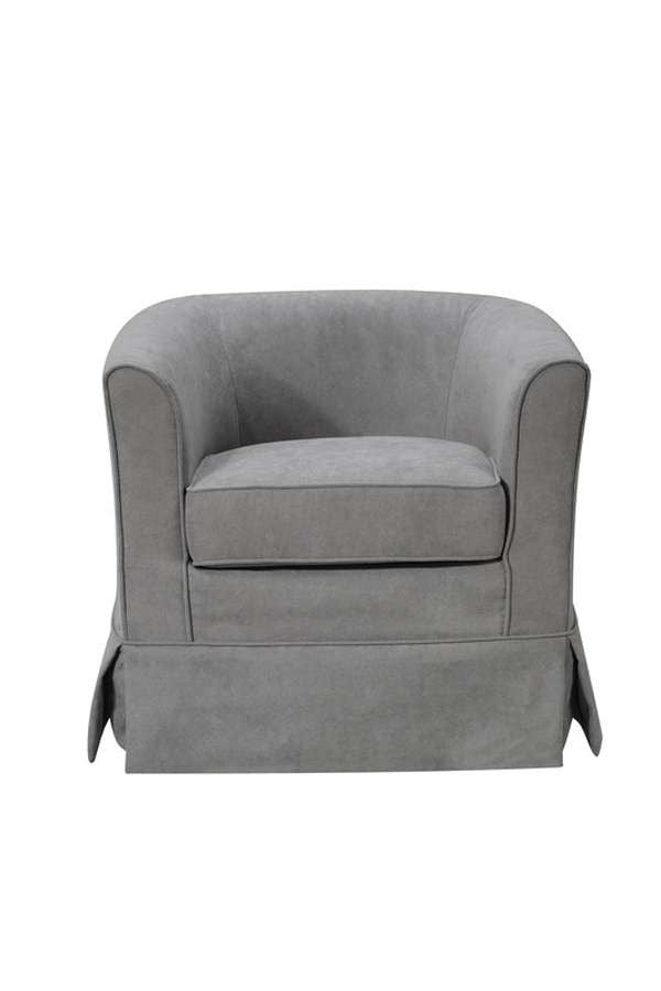 Lilola Home - Tucker Steel Gray Woven Fabric Swivel Barrel Chair - 88869MG veiw 3