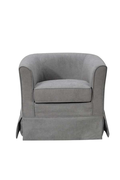 Lilola Home - Tucker Steel Gray Woven Fabric Swivel Barrel Chair - 88869MG veiw 3