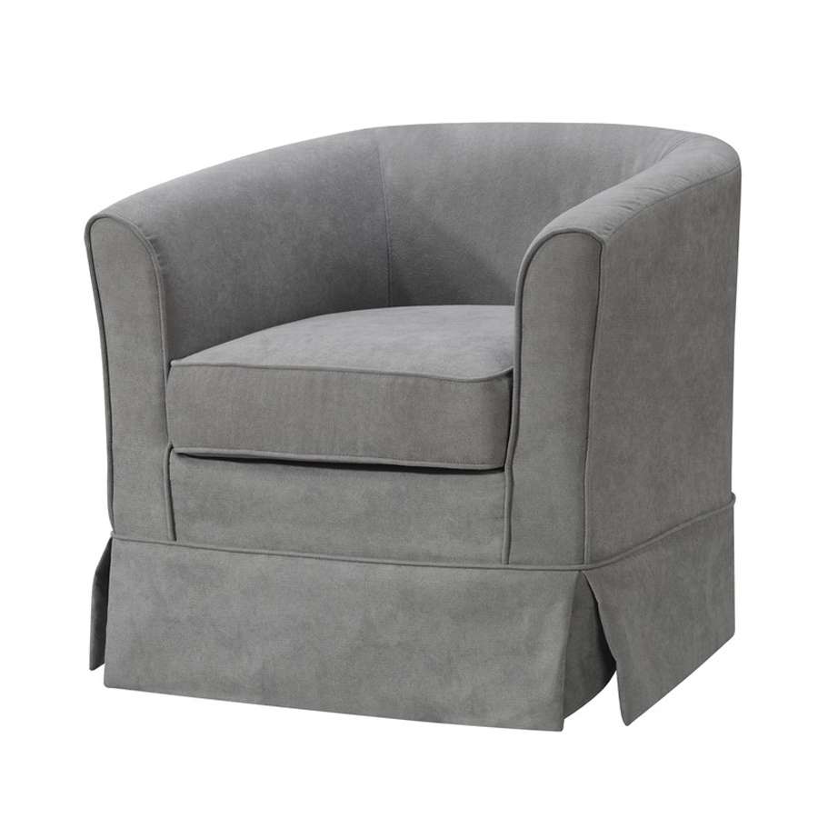 Lilola Home - Tucker Steel Gray Woven Fabric Swivel Barrel Chair - 88869MG veiw 4