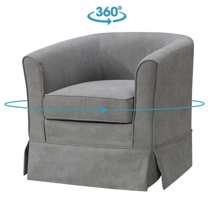Lilola Home - Tucker Steel Gray Woven Fabric Swivel Barrel Chair - 88869MG veiw 5