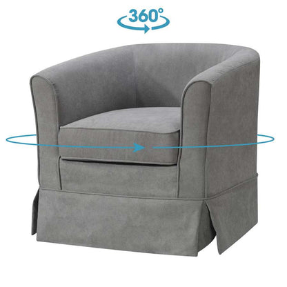 Lilola Home - Tucker Steel Gray Woven Fabric Swivel Barrel Chair - 88869MG veiw 5