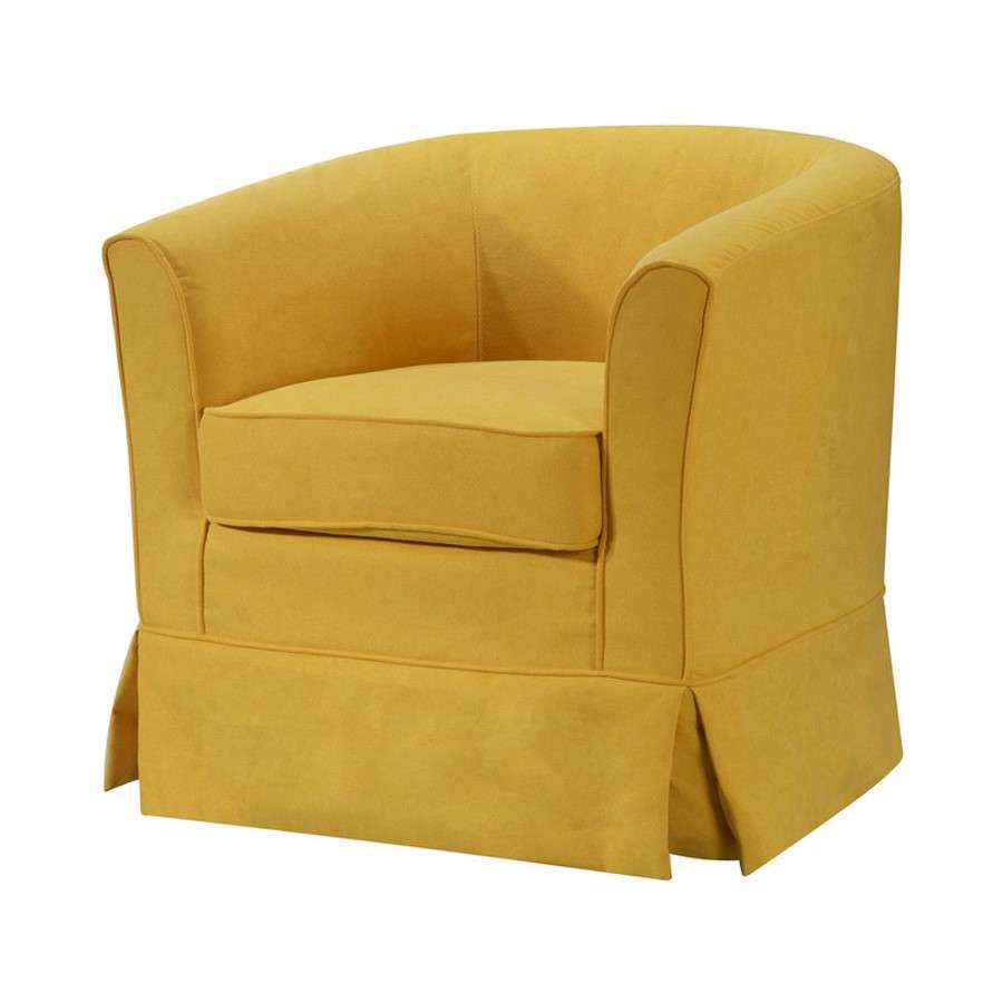 Lilola Home - Tucker Yellow Woven Fabric Swivel Barrel Chair - 88869YW veiw 1