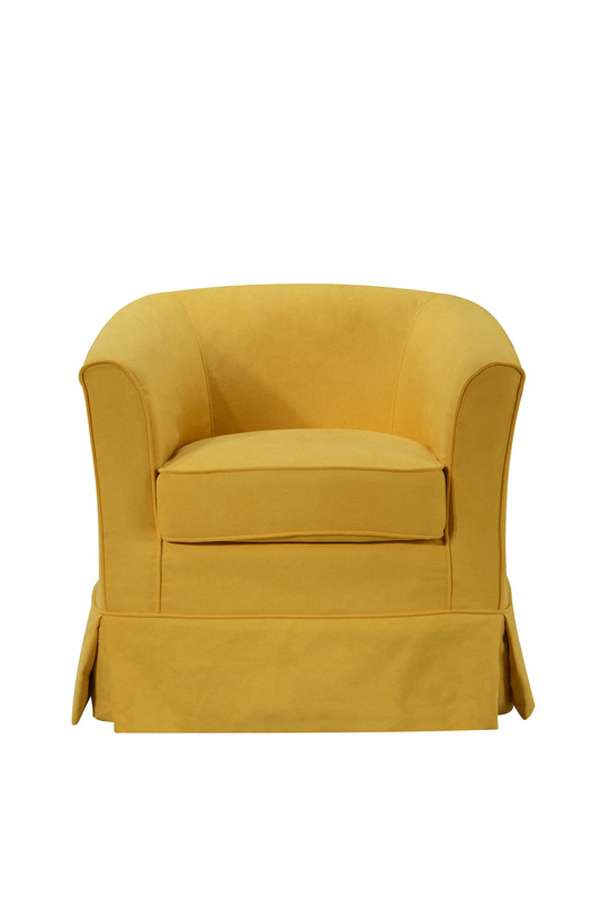 Lilola Home - Tucker Yellow Woven Fabric Swivel Barrel Chair - 88869YW veiw 3