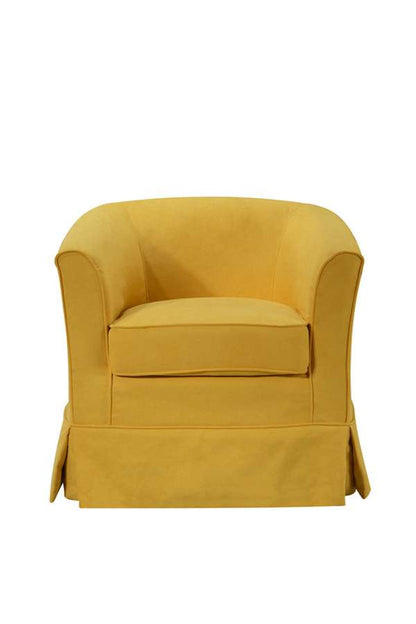 Lilola Home - Tucker Yellow Woven Fabric Swivel Barrel Chair - 88869YW veiw 3