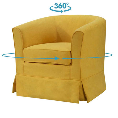Lilola Home - Tucker Yellow Woven Fabric Swivel Barrel Chair - 88869YW veiw 5