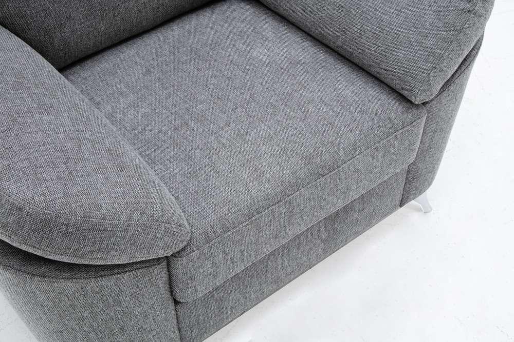 Lilola Home - Villanelle Light Gray Linen Chair with Chrome Finish Legs - 89732-C veiw 5