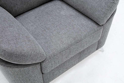 Lilola Home - Villanelle Light Gray Linen Chair with Chrome Finish Legs - 89732-C veiw 5