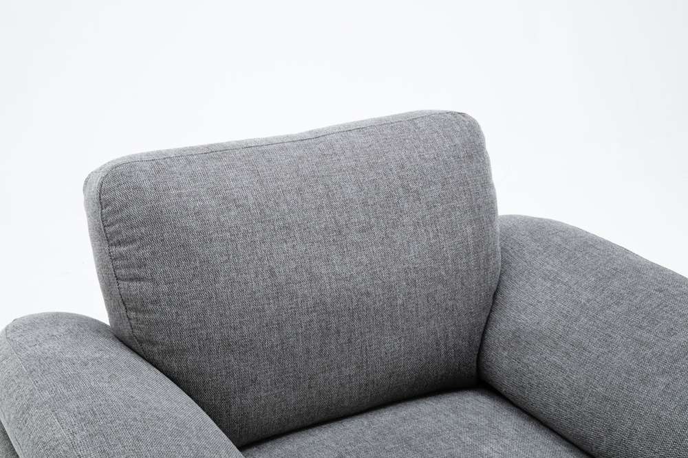 Lilola Home - Villanelle Light Gray Linen Chair with Chrome Finish Legs - 89732-C veiw 6