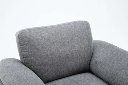 Lilola Home - Villanelle Light Gray Linen Chair with Chrome Finish Legs - 89732-C veiw 6