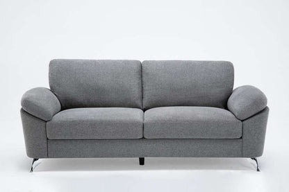 Lilola Home - Villanelle Light Gray Linen Sofa with Chrome Finish Legs - 89732-S veiw 2