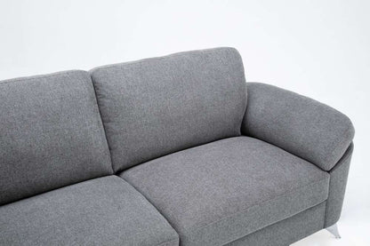 Lilola Home - Villanelle Light Gray Linen Sofa with Chrome Finish Legs - 89732-S veiw 4