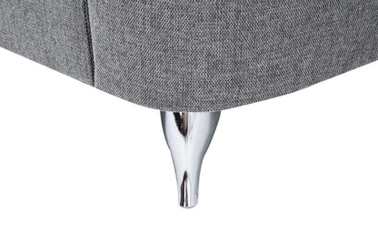 Lilola Home - Villanelle Light Gray Linen Sofa with Chrome Finish Legs - 89732-S veiw 6