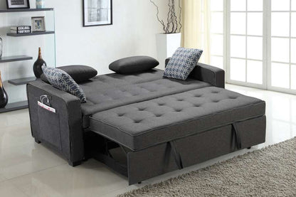 Lilola Home - William Modern Gray Fabric  Sleeper Sofa with 2 USB Charging Ports and 4 Accent Pillows - 83014 veiw 3