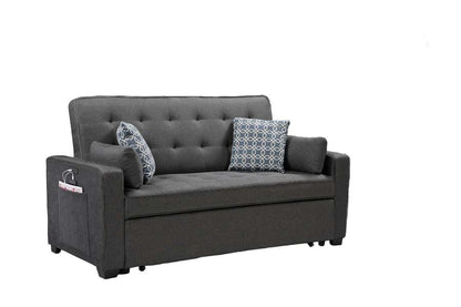 Lilola Home - William Modern Gray Fabric  Sleeper Sofa with 2 USB Charging Ports and 4 Accent Pillows - 83014 veiw 4