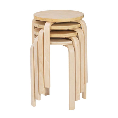 Linon Home Decor - 17 Inches Bentwood Stool - Natural (Set of 4) - 1771NAT-04-AS-U veiw 3