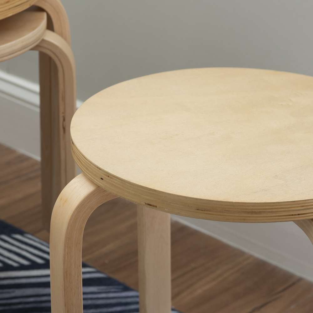 Linon Home Decor - 17 Inches Bentwood Stool - Natural (Set of 4) - 1771NAT-04-AS-U veiw 6