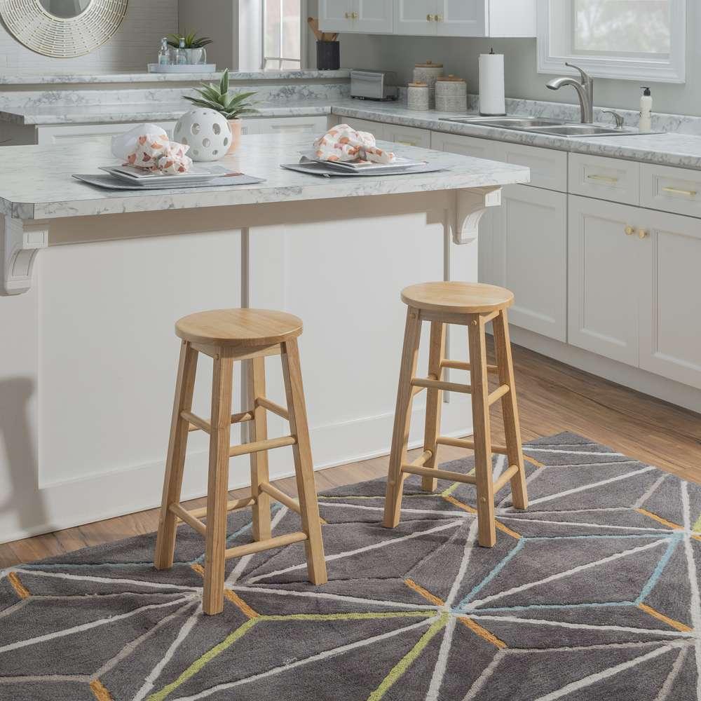 Linon Home Decor - 24 Inches Counter Stool With Round Seat - 98100NAT-01-KD veiw 5