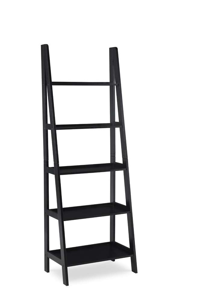 Linon Home Decor - Acadia Ladder Bookshelf, Black - BK224BLK01 veiw 4
