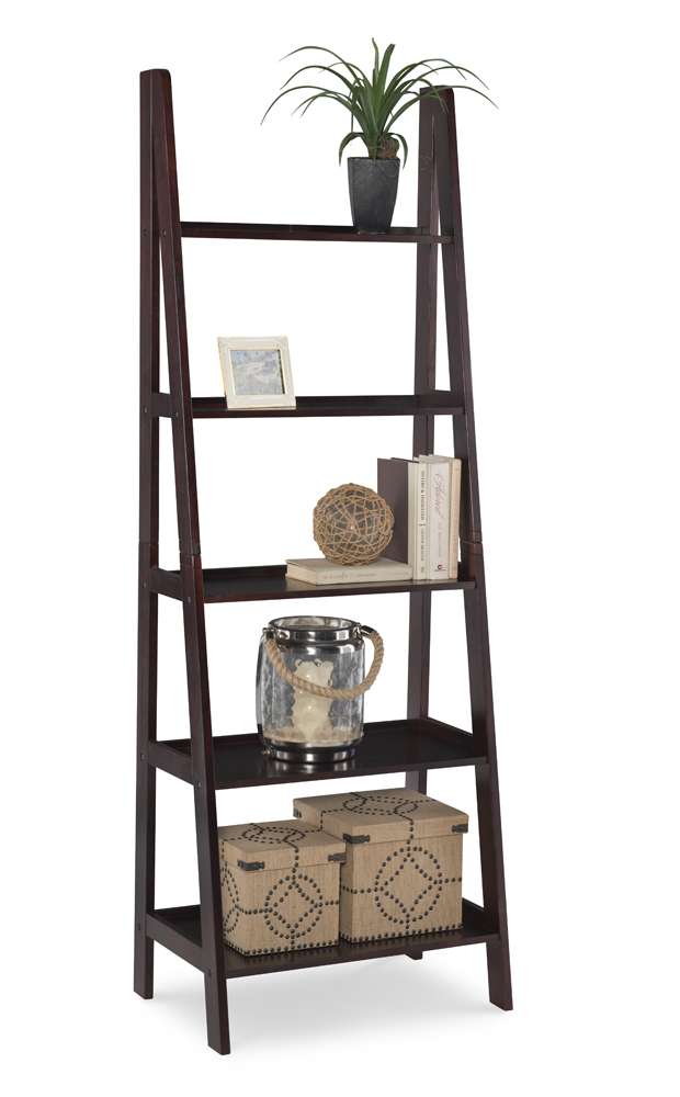 Linon Home Decor - Acadia Ladder Bookshelf, Espresso - BK225ESP01 veiw 1