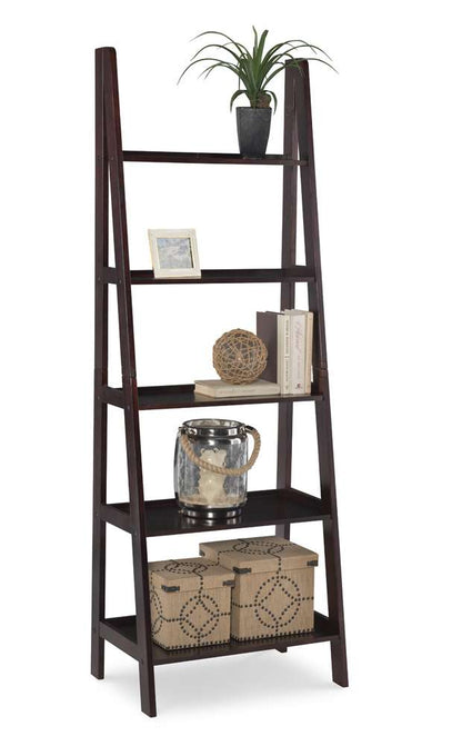 Linon Home Decor - Acadia Ladder Bookshelf, Espresso - BK225ESP01 veiw 1