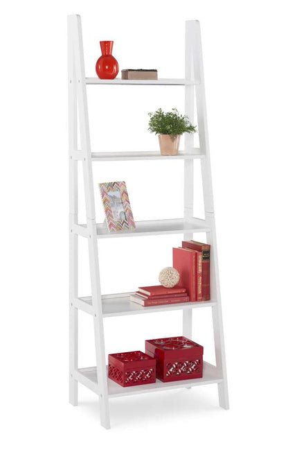 Linon Home Decor - Acadia Ladder Bookshelf, White - BK223WHT01 veiw 1