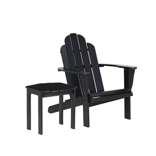 Linon Home Decor - Adirondack 2PC Chair and Table Set Black - OD20BLK01KDPK2 view 1