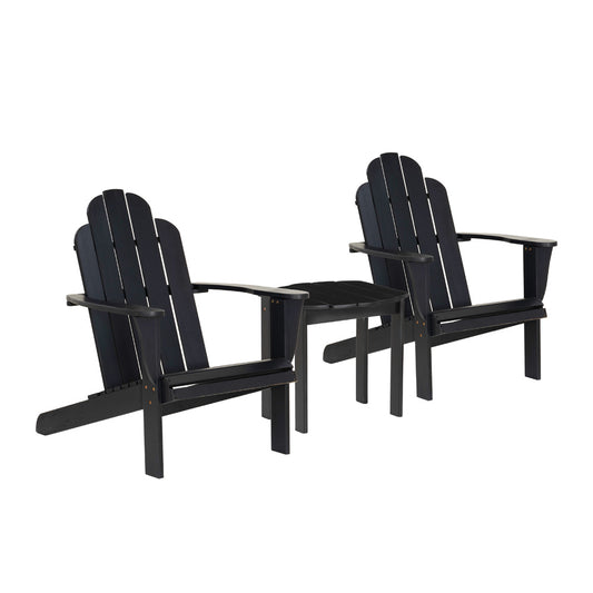 Linon Home Decor - Adirondack 3PC Chair and Table Set Black - OD20BLK01KDPK3 view 1