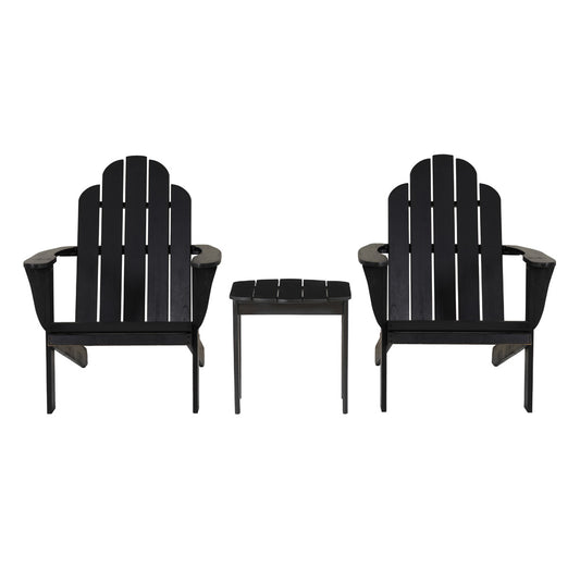 Linon Home Decor - Adirondack 3PC Chair and Table Set Black - OD20BLK01KDPK3 view 2