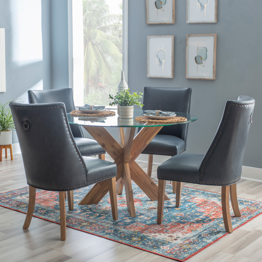 Linon Home Decor - Adler 5Pc Dining Set, Navy/Natural - D1492NVYNAT5 view 10