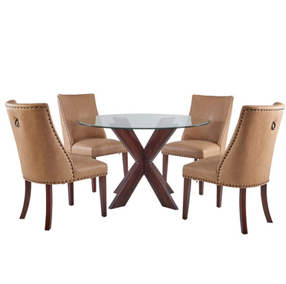 Linon Home Decor - Adler 5Pc Dining Set, Tan/Espresso - D1492TANESP5 view 1