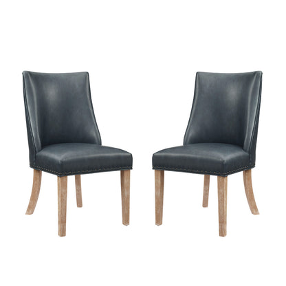 Linon Home Decor - Adler Faux Leather Dining Chair, Navy (Set of 2) - D1346D20SCNA view 1