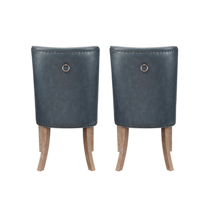 Linon Home Decor - Adler Faux Leather Dining Chair, Navy (Set of 2) - D1346D20SCNA view 4