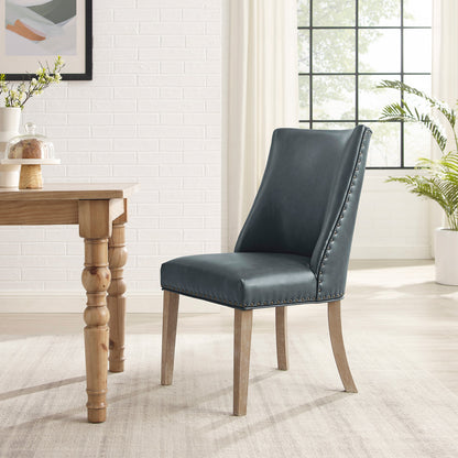 Linon Home Decor - Adler Faux Leather Dining Chair, Navy (Set of 2) - D1346D20SCNA view 6