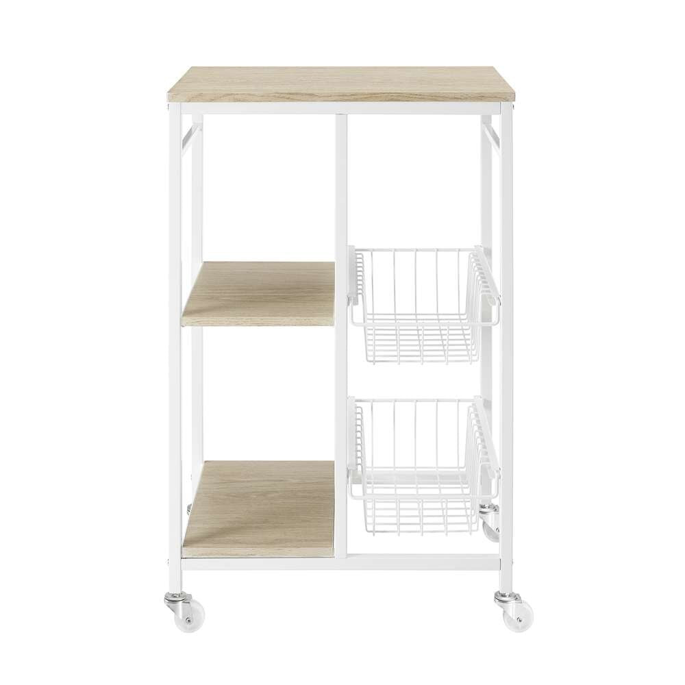 Linon Home Decor - Alicia Small Kitchen Cart White - KI112WHT01 veiw 2