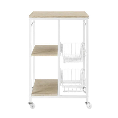 Linon Home Decor - Alicia Small Kitchen Cart White - KI112WHT01 veiw 2